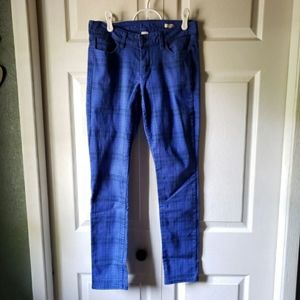 M/6 Arizona black blue plaid skinny jeans denim